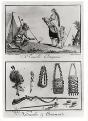 Iroquois familie, wapens en ornamenten, uit 